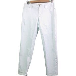 Max Jeans White Distressed Skinny Ankle Jeans